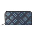 Intrecciato Leather Wallet // Blue + Black // Store Display