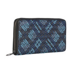 Intrecciato Leather Wallet // Blue + Black // Store Display