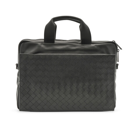 Intrecciato Woven Leather Briefcase // Store Display