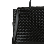 Intrecciato Leather Briefcase // Black // Store Display