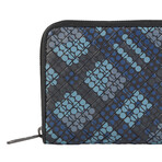 Intrecciato Leather Wallet // Blue + Black // Store Display