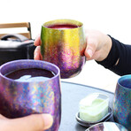 Titanium Double Walled Coffee Cup // Rainbow