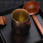 Titanium Double Walled Coffee Cup // Golden