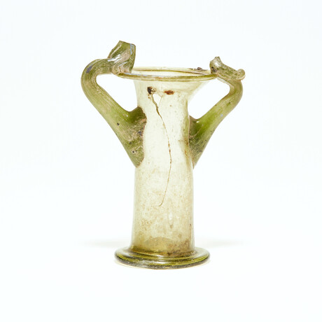 Ancient Roman Glass Flask // 3rd-4th Century AD