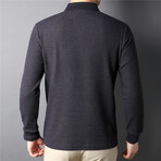 Thermal Texture Long Sleeve Polo Shirt // Gray (2XL)