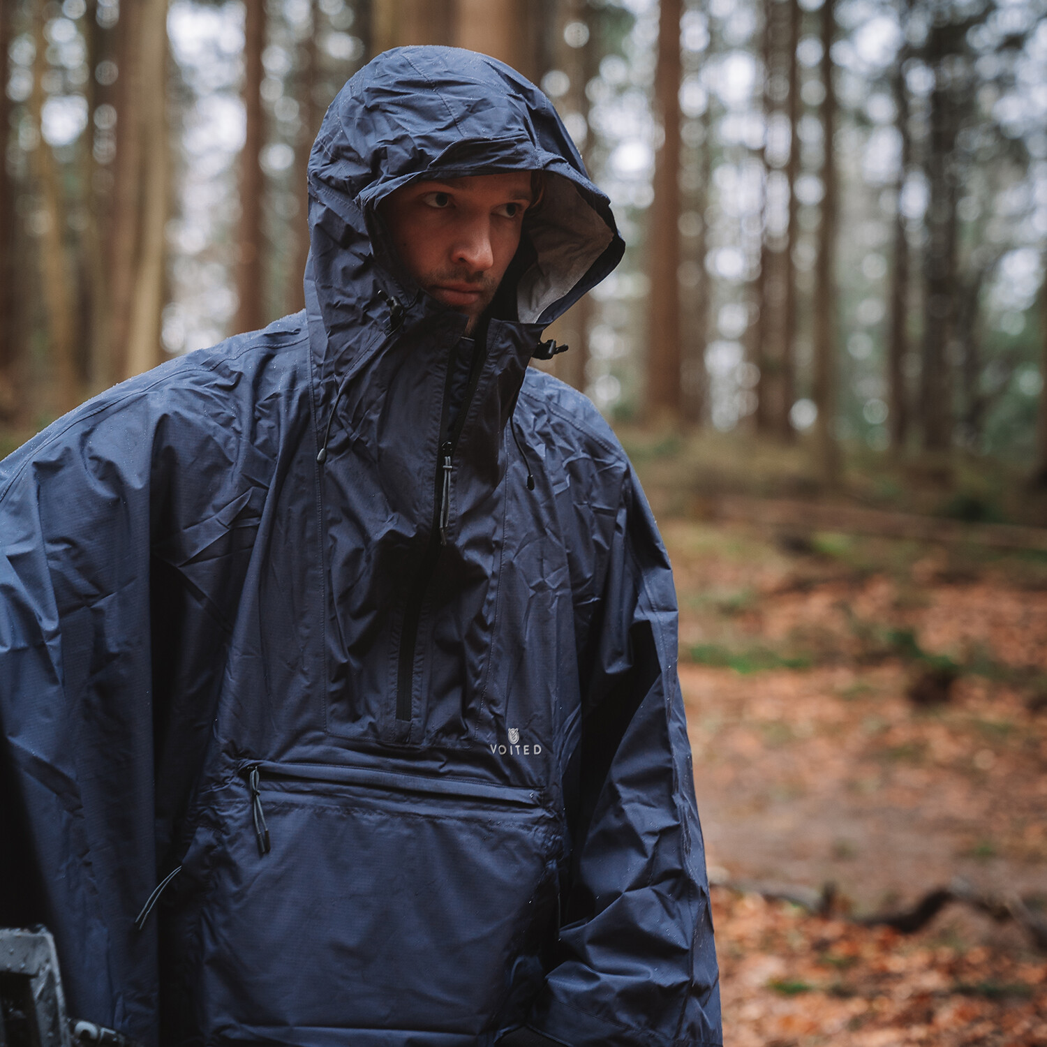 Rain Poncho // Graphite (S/M) - Voited Packable Rain Poncho - Touch of ...