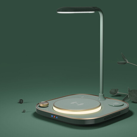 INNODUDE Desk Lamp With Wireless Charger // Green