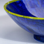 Genuine Polished Lapis Lazuli Bowl with Green Jade Trimming // 1.91 lb