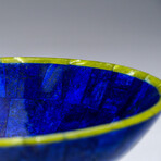 Genuine Polished Lapis Lazuli Bowl with Green Jade Trimming // 1.91 lb