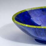 Genuine Polished Lapis Lazuli Bowl with Green Jade Trimming // 1.06 lb