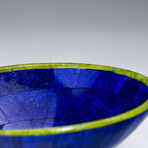 Genuine Polished Lapis Lazuli Bowl with Green Jade Trimming // 1.06 lb