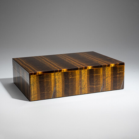 Genuine Polished Tiger's Eye Jewelry box // 2 lb