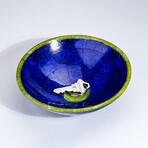 Genuine Polished Lapis Lazuli Bowl with Green Jade Trimming // 1.06 lb