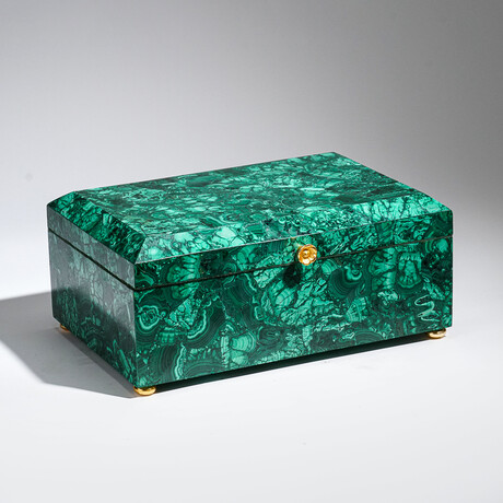Genuine Large Polished Malachite Jewelry Box // 9.5 lb