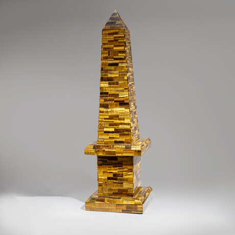 Large Genuine Polished Tiger's Eye Obelisk // 14 lb