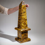Large Genuine Polished Tiger's Eye Obelisk // 14 lb
