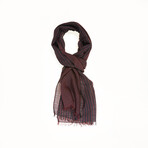 Halcene Crisp Weave Tropical Stripe Scarf // Burgundy + Black