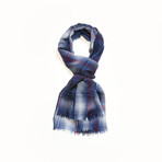 Piacenza AirWool Plaid Scarf // Navy