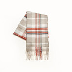 Tindari Collection CodeSilk Scarf // White + Rust Plaid