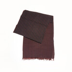 Halcene Crisp Weave Tropical Stripe Scarf // Burgundy + Black