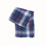 Piacenza AirWool Plaid Scarf // Navy