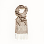 Agnona Cashmere + Silk Tonal Herringbone Scarf // Camel