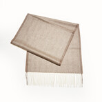 Agnona Cashmere + Silk Tonal Herringbone Scarf // Camel