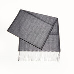 Agnona Cashmere + Silk Tonal Herringbone Scarf // Charcoal