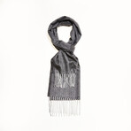 Agnona Cashmere + Silk Tonal Herringbone Scarf // Charcoal