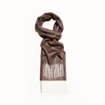 Agnona Cashmere + Silk Tonal Herringbone Scarf // Chocolate