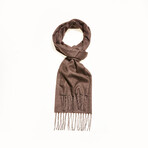 Agnona Cashmere + Silk Tonal Houndstooth Scarf // Brown