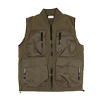 High Shrunk Nylon Bomber Utility Vest // Green (M)