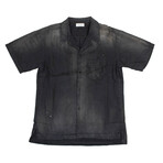 Petrol Short Sleeve Button Down Shirt // Blue (S)