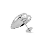 18K White Gold Diamond Heart Earrings // New