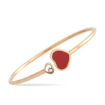 18K Rose Gold Happy Hearts Diamond Bracelet // 7" // Estate