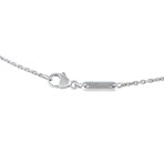 18K White Gold Diamond + Emerald Necklace // 16.5" // Estate