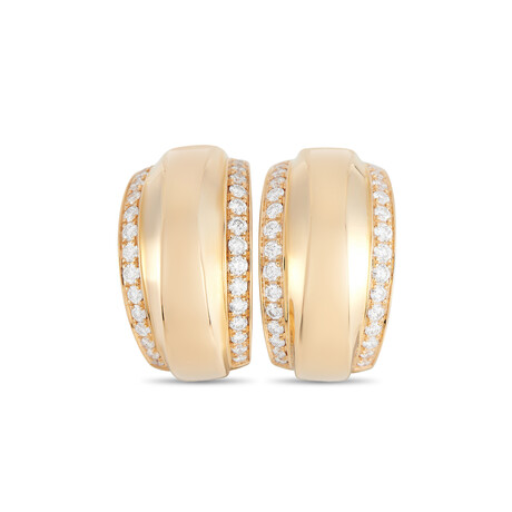 18K Yellow Gold La Strada Diamond Earrings // New