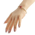 18K Rose Gold Happy Hearts Diamond Bracelet // 7" // Estate