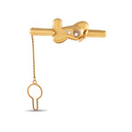 18K Yellow Gold Diamond Airplane Tie Bar // Estate