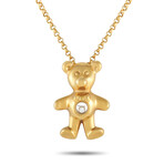 Happy Diamonds 18K Yellow Gold Diamond Bear Necklace // 16" // Estate