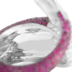 18K White Gold Diamond + Ruby + Sapphire Fish Ring // Ring Size: 6.5 // New