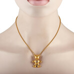 Happy Diamonds 18K Yellow Gold Diamond Bear Necklace // 16" // Estate