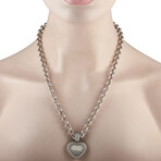 Happy Diamonds 18K White Gold Diamond Heart Pendant Necklace // 23" // Estate