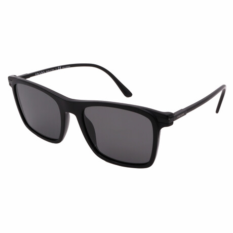 Mens PR19XS 07F09G Sunglasses // Black + Light Grey