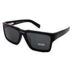 Prada // Men's  Square PR09YSF 1AB5S0 Non-Polorized Sunglasses // Black +Dark Gray