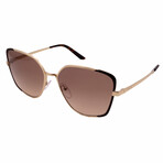 Prada // Women's Square PR60XS KOF3D0 Non-Polarized Sunglasses // Gold + Brown Gradient