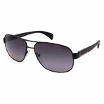 Prada // Men's PR52PS 1BO5W1 Polarized Aviator Sunglasses // Matte Black + Gray Gradient