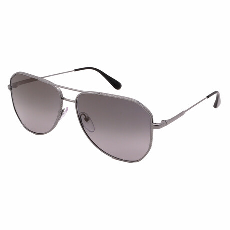 Prada // Men's PR63XS 5AV09G Polarized Aviator Sunglasses // Gunmetal + Gray Gradient