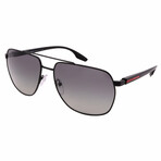 Prada Sport // Men's Aviator PS55VS 1AB3M1 Non-Polarized Sunglasses // Black + Gray Gradient