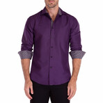 Do Me A Solid Long Sleeve Button Up // Purple (XS)